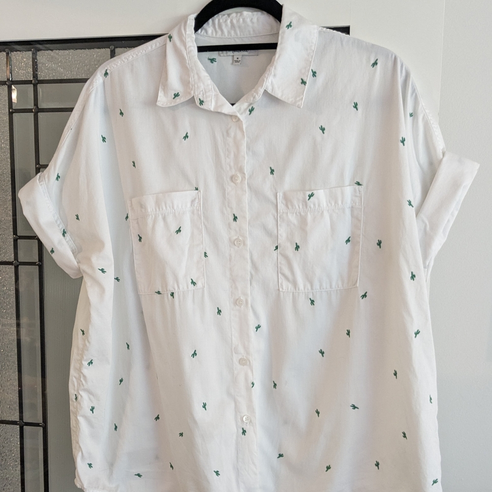 Madewell Cactus Embroidered Courier Shirt
